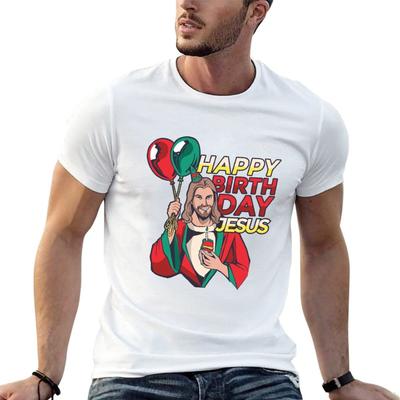 Happy Birth Day Jesus Shirt, Christmas Jesus Birthday T-Shirt Comfortable Workout Short Sleeve Shirt