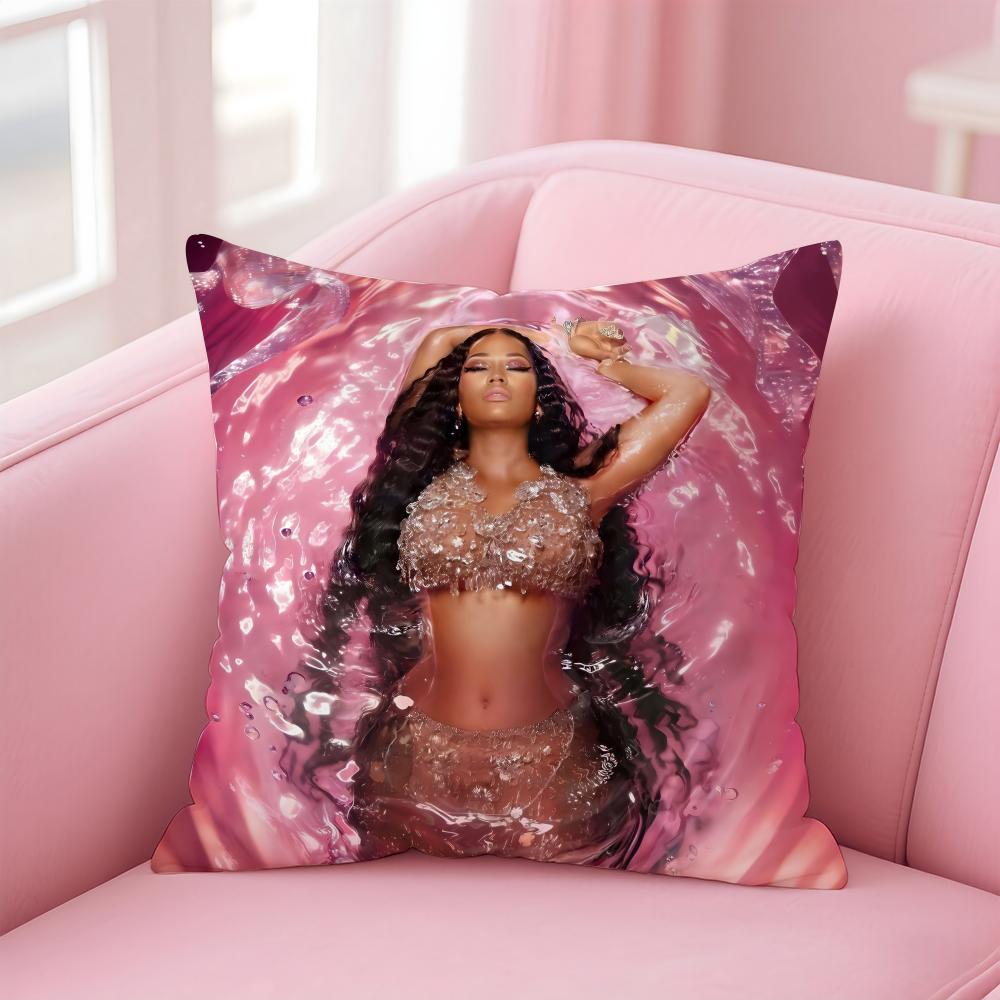 Nicki M-Minaj Singer Cushion Cover Comfortable Reversible Pillow Cover Ideal For Car Sofa Bedroom & Beyond