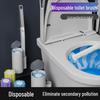 Wall-Mounted Disposable Toilet Cleaning Brush with Replaceable Head