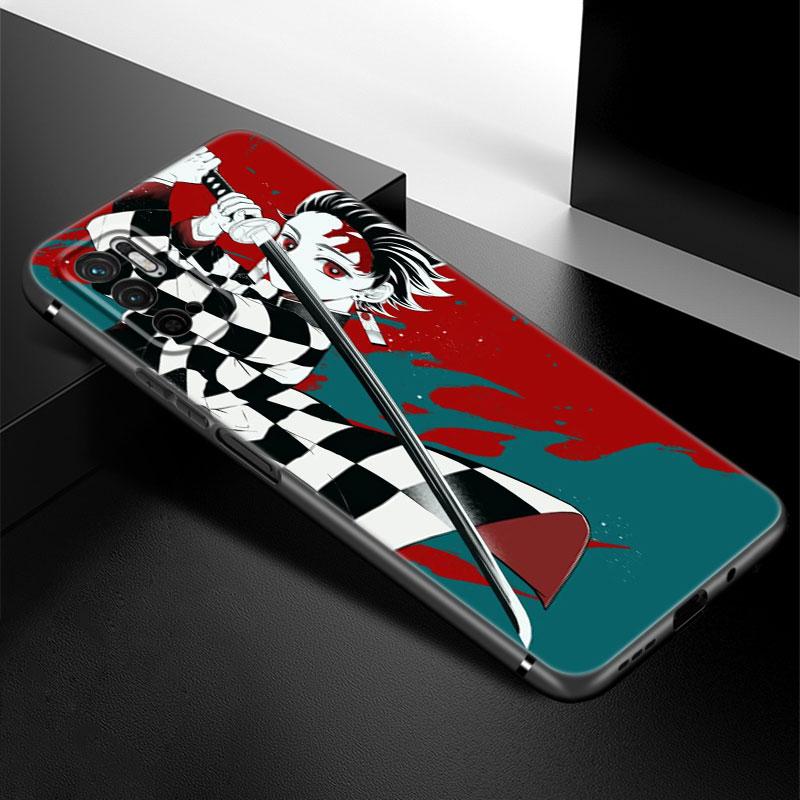 Anime Demon Slayer Phone Case For Xiaomi Redmi Note 7 8 9 10 Lite 11 11E 11T 12 Pro 11S 4G 10T 5G 8T 9S 10S Soft TPU Black Cover