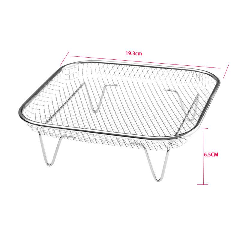 Multi Functional 304 Stainless Steel Air Fryer Accessories Stackable Rack Non-stick Airfryer Tray Grill Basket Kitchen Gadgets