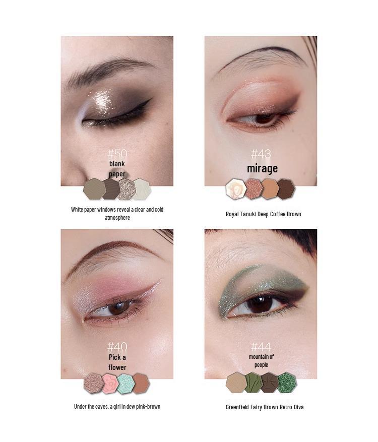 Girlcult Gouqi Eyeshadow Palette - Four-Color Matte, Chameleon, and Pearlescent Shades, Inspired by the Materia Medica.