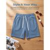 Mens Solid Color Waffle Drawstring Pockets Casual Straight Summer Shorts