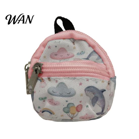 Small Zipper Pouch Mini Backpack Coin Purse, Scratch Resistant Zippered Compartment Doll Accessory Keychain Bag, Waterproof Oxford Cloth Earphone Case