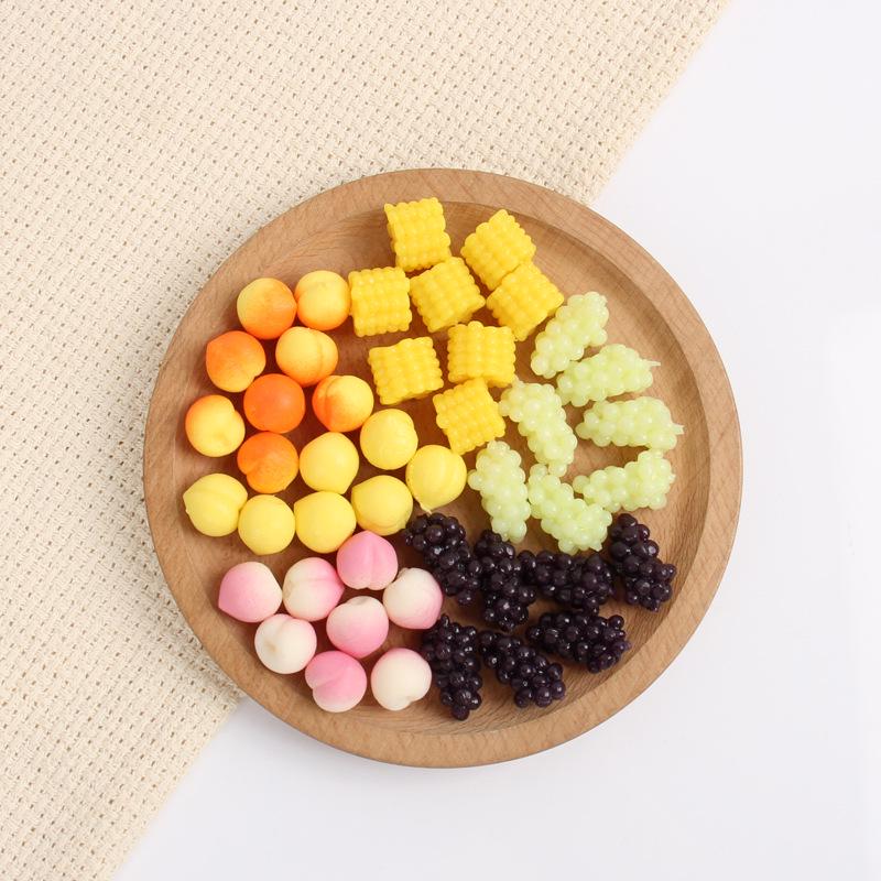 TPR Soft Rubber Simulation Grape & Corn Stress Relief Toy - Mini Fruit Squeeze Model