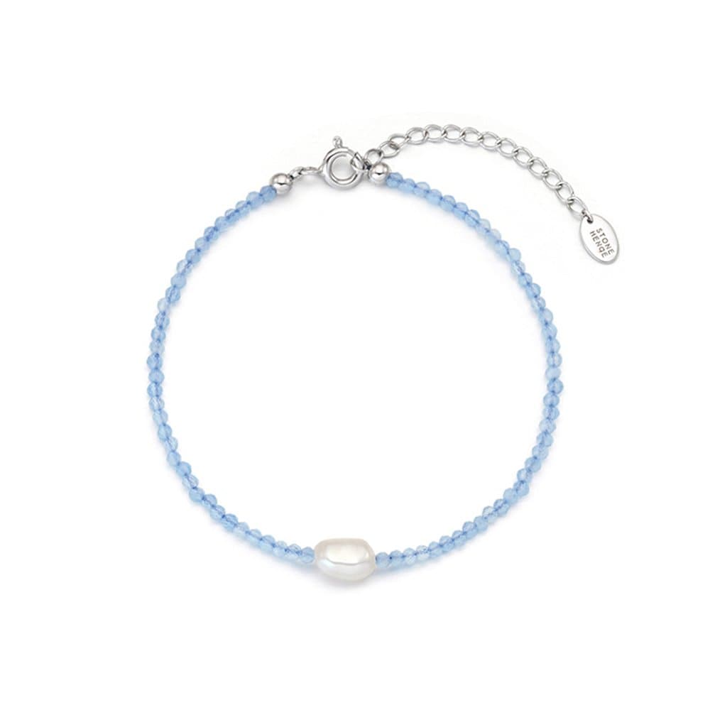 STONEHENGE Silver Pearl Bead Bracelet Sc25B04J