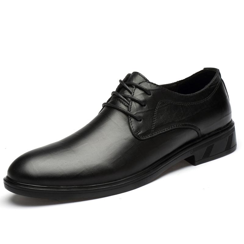 2025 new men's leather shoes, British four seasons business dress leather shoes, black first-layer cowhide men's leather shoes