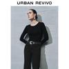 UR Women's Metal Studded Round Neck Knit Sweater