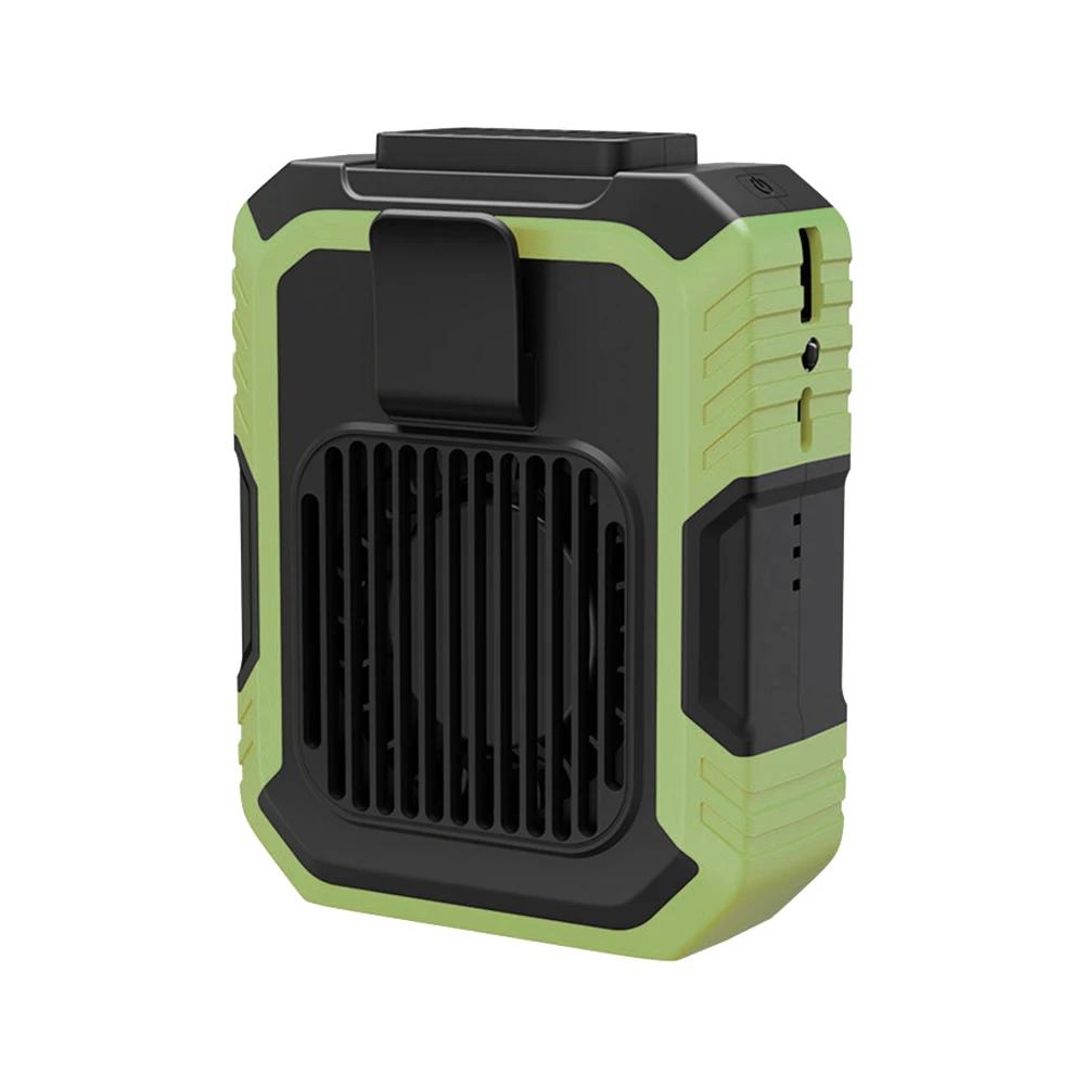 4000mAh Portable Waist Fan 3 Speed USB Rechargeable Wearable Personal Fan Outdoor Camping Waist Clip Fan with Torch Power Bank