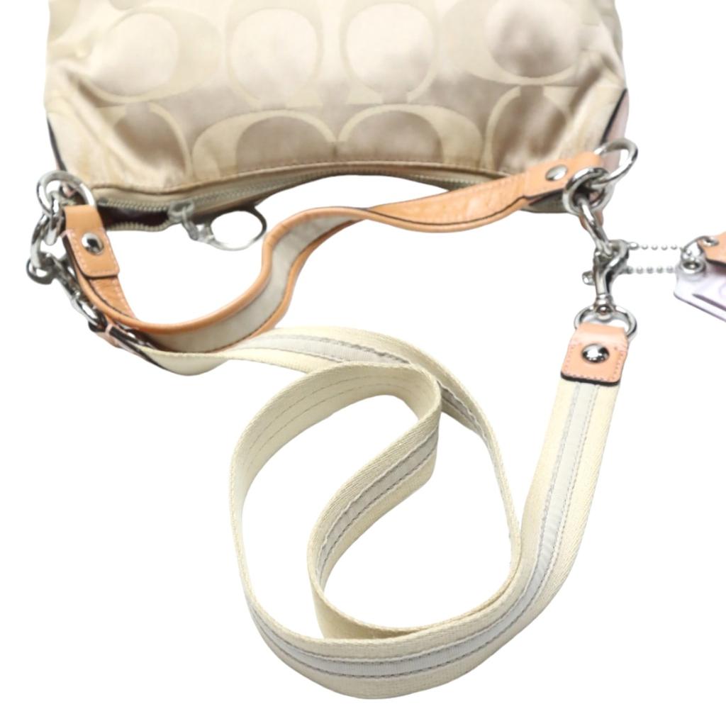 COACH Signature 2WAY Shoulder Bag leather beige Women F14562 Used