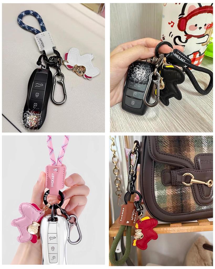 Keychain Carabiner Car That Brings Good Leather Bag Charm Cute Golden Money Bag Adorable Stylish Ornament Horse Design Charm Smart Key Key Ring