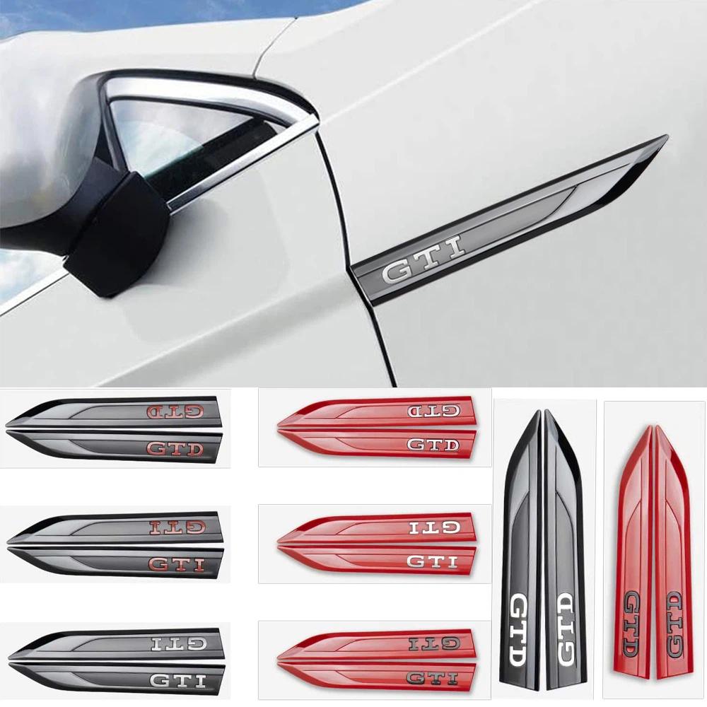2PCS NEW  ABS Car Fender Side Badge Emblem Sticker Decal For Polo GOLF Sagitar Jetta Bora Lavida Tiguan Passat Santana