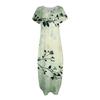 Damen Sommerkleid mit Blumendruck, lässig, locker, kurzärmelig, Strand, Maxikleid mit Schlitz