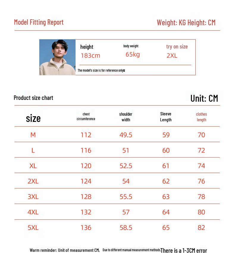 Baleno Men's Winter Heavyweight Double-Sided Fleece Jacket