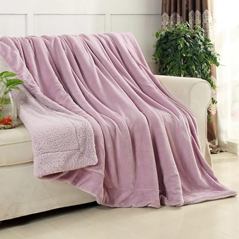 Wool Throw Blanket Keep Warm Winter Bed Blankets Double Sided Queen Duvet Cover Camping Double Bed Cover Bedspread On The Bed