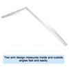 Walfront 90 Degree Right Angle Finder Ruler, Stainless Steel, Easy-to-Read Measuring Square Layout Template Tool (500mm x 250mm)
