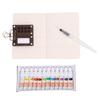 Mini Watercolor Paint Set 8 Grid Wood Palette 12 Colors Portable Watercolor Travel Set for Outdoor Painting Art
