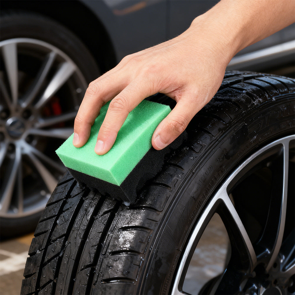 Car Square Polishing Waxing Sponge Durable Water-Groove Sponge for Oil Stain Removal Car Care Automotive Detailing Cleaning Tool