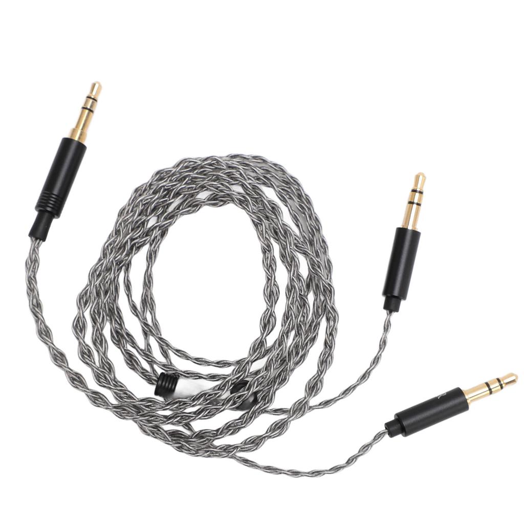 3.5mm to Dual 3.5mm Cable 3.9FT 4 Strand Silver Plated Copper Core Cord Headphone Replacement Cable for Beyerdynamic T1