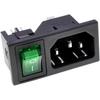 Oiyagai 5-Pack IEC320 C14 Power Inlet Module with Rocker Switch, 250V 10A Male Socket Plug, DPST Panel Mount Connector for DIY Power Supply Repair