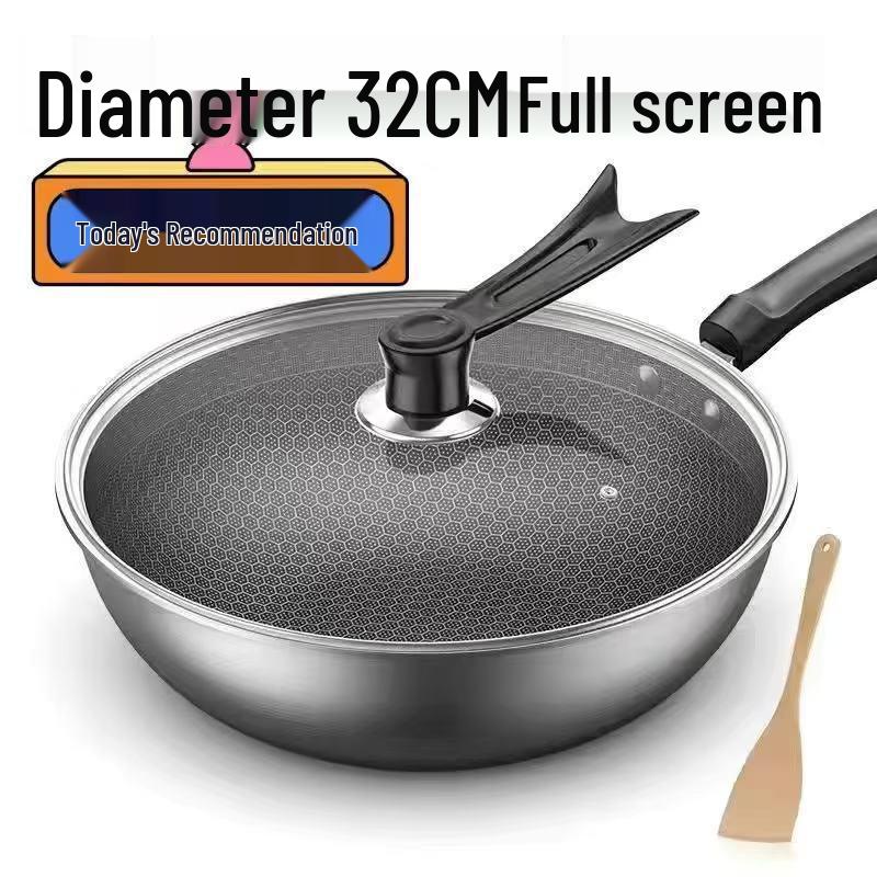 Stainless Steel Non-Stick Wok for Induction and Gas Cooking