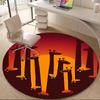 1pz Tappeto Rotondo da Ufficio con Motivo Tramonto Giraffa, Tappetino Adatto per Ufficio, Sotto Sedie da Ufficio, Camera da Letto, Soggiorno, Decorazione Casa, Decorazione Stanza
