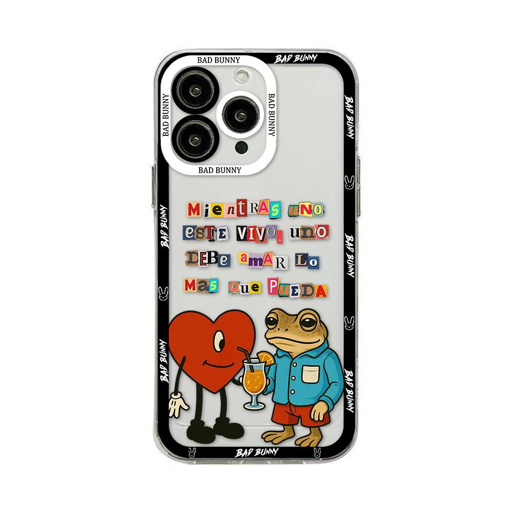

Bad Bunny Art Phone Case For Samsung S26 S25 S24 S23 S22 S21 S20 FE Note20 Note10 Plus Ultra Lite Edge 5G Clear Soft TPU Cover Samsung S26 Plus 5G
