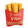 12Pcs Sealing Clips for Plastic Bags French Fries Shape Moisture-Proof Snack Fresh-Keeping Clips Reusable Magnets Kitchen Accessory for Refrigerator