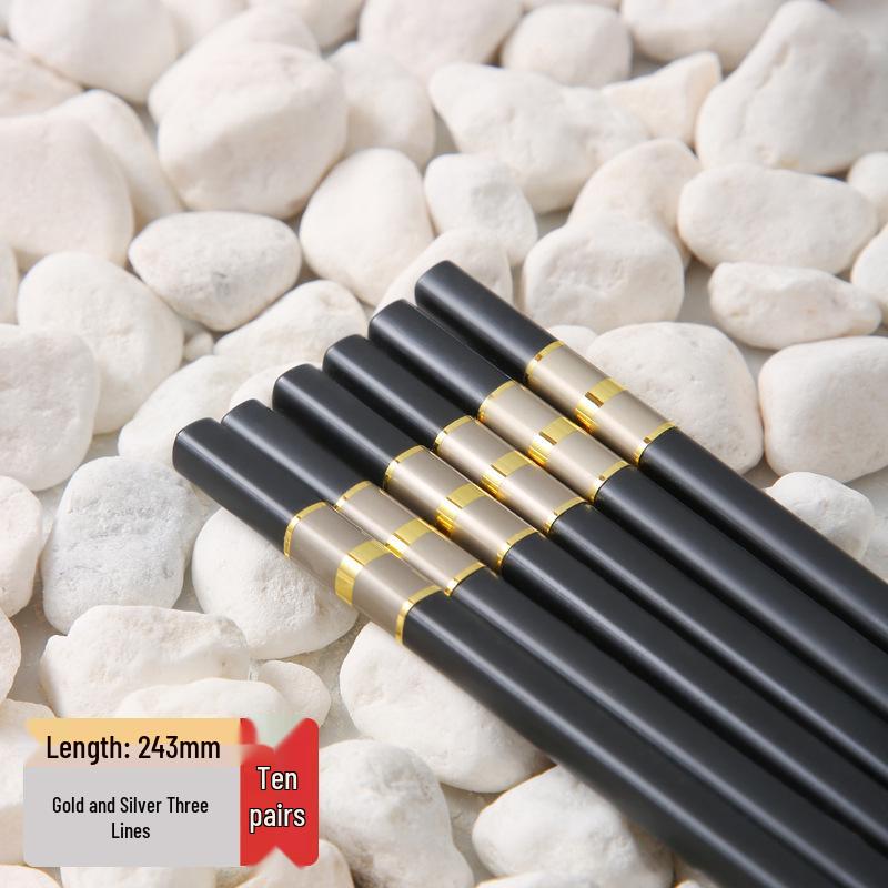 Alloy Chopsticks - Non-Slip, Heat-Resistant, Sterilizable Tableware for Restaurants, Hotels, and Homes