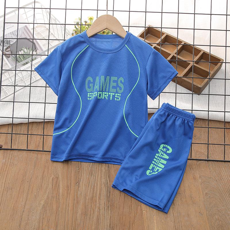 Schnelltrocknendes Sportset für Jungen: Sommer Unisex Basketball & Fußball Uniform, Mittel/Groß Kurzarm