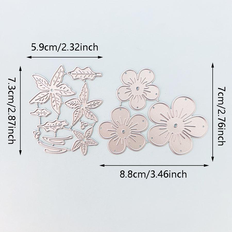 2pcs Flower Petal Metal Cutting Dies Stencils for Scrapbooking Card Making Decorative Embossing Paper Cards Dies