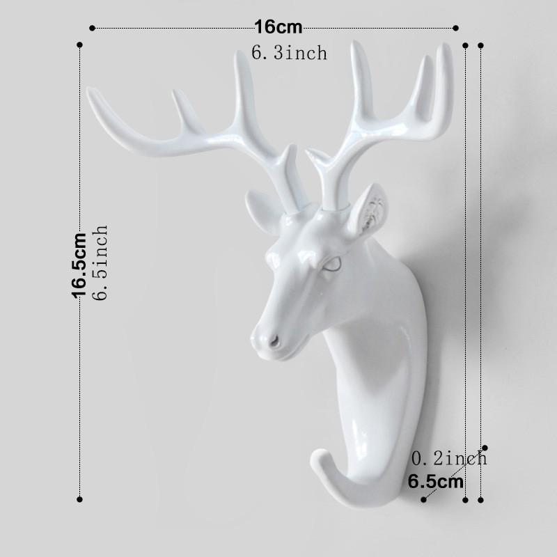 Elegant White Deer Head Wall Hook No Drill Required Strong Adhesive