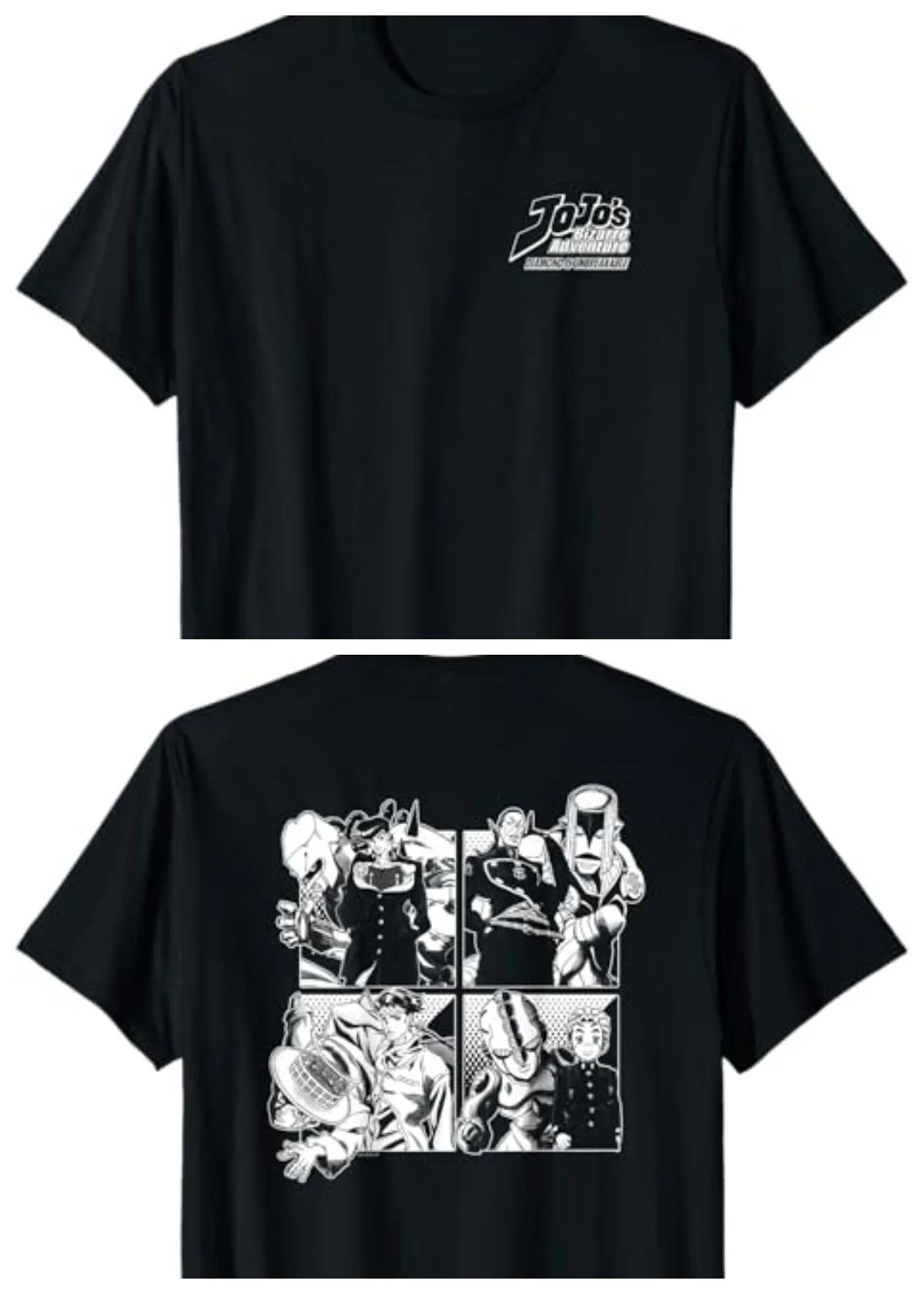 

2026 Новая Мода Оверсайз Высокое Качество JoJo s Bizarre Adventure Черная Короткая Рукав Короткий Рукав Удобная Летняя Мужская Футболка... S разноцветный
