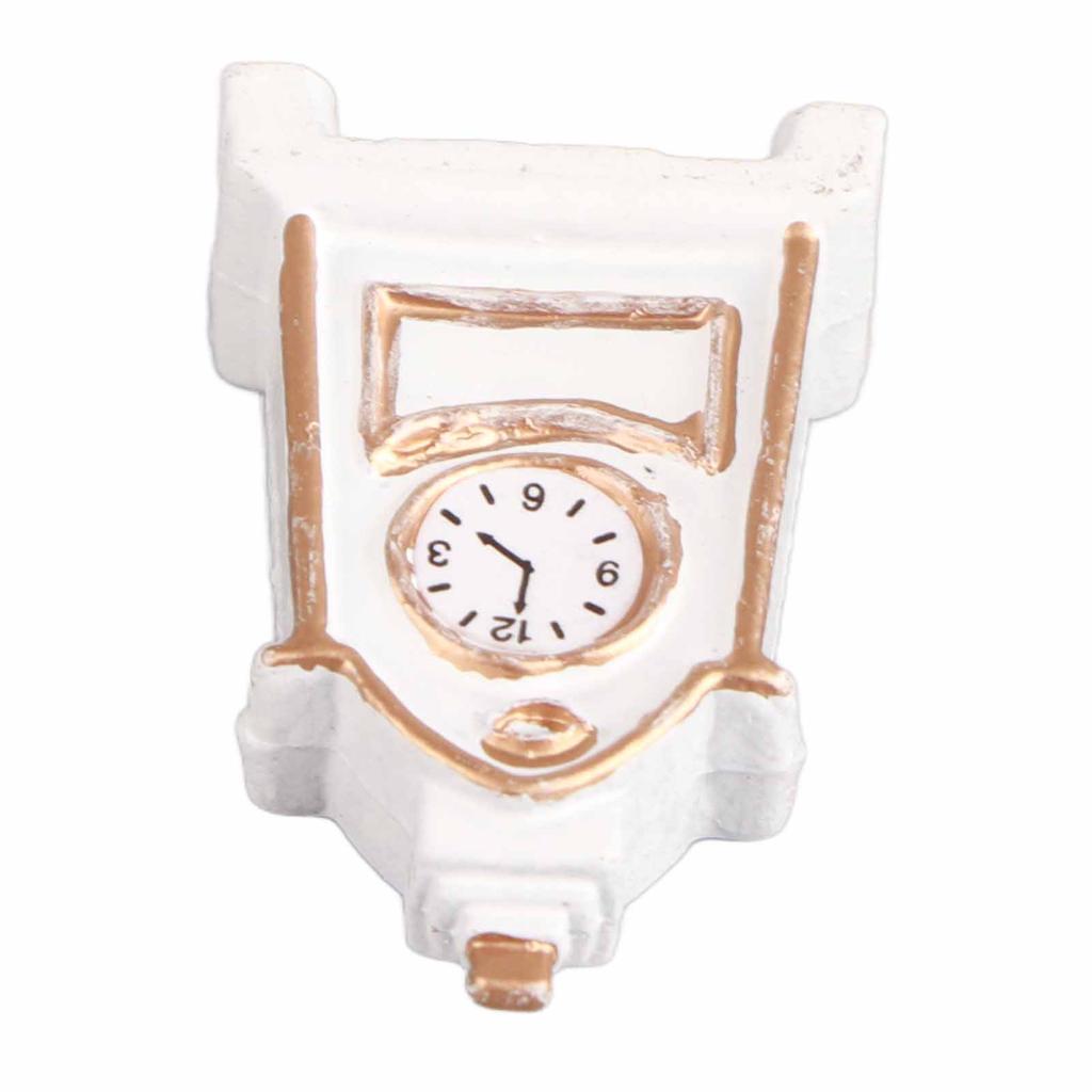 1:12 Dollhouse White Table Clock Exquisite Miniature Clock Furniture Decoration Accessories