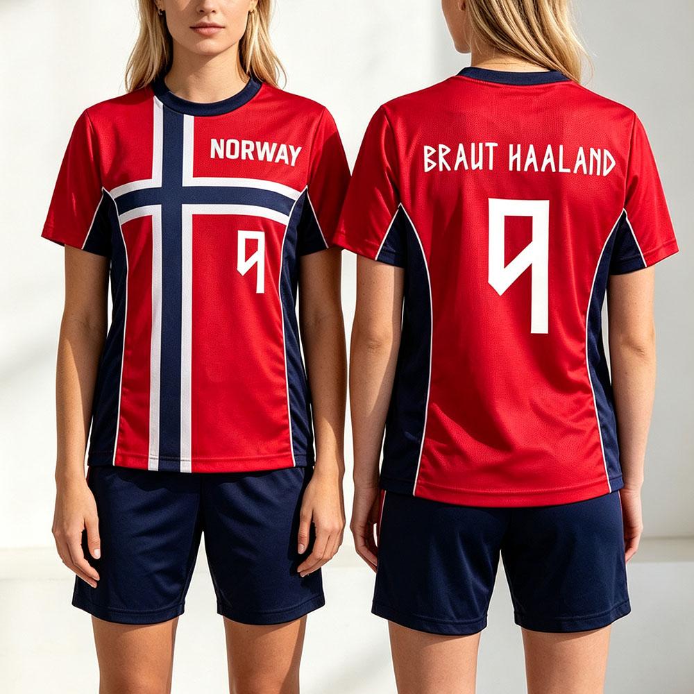 Norway Number 9 HAALAND Jersey Football Tee O-neck Short Sleeve Male T-shirt Streetwear Unisex Graphic Print Tshirts
