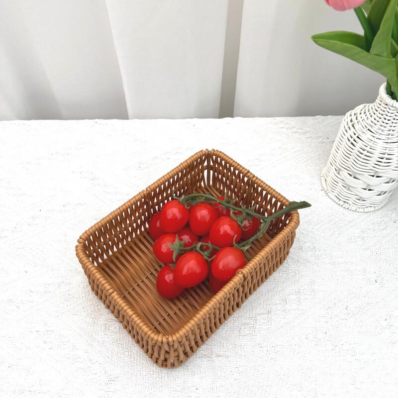 Rectangular Plastic Woven Serving Basket