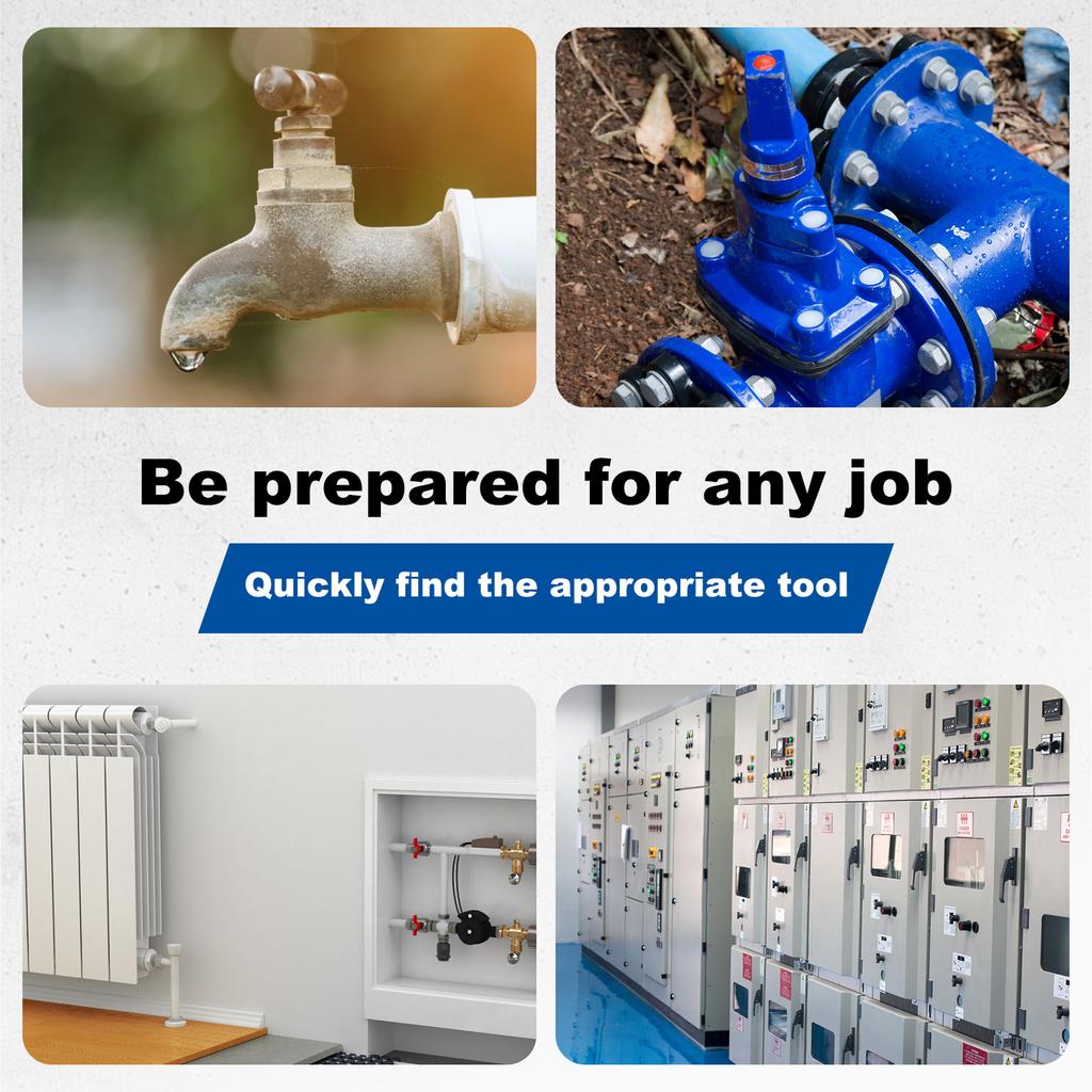 16-37 inch Water Meter Key Adjustable 4-Way Multi-Functional Utility Key Universal Cross Key T-handle Water Key Wrench for Meter