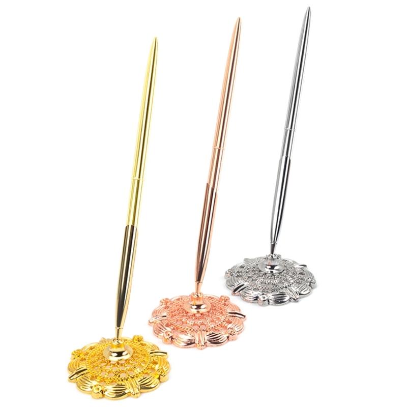 6 szt. Metalowy długopis kulkowy z mechanizmem obrotowym, nowatorski, smukły długopis do podpisywania, obracany do otwierania i zamykania długopis kulkowy, długopis do podpisywania gości