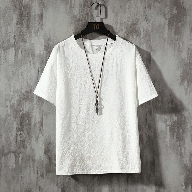 Summer Short-sleeved T-shirt Men's Solid Color Men's Loose Casual Half-sleeved Bottoming Shirt T-shirt Men