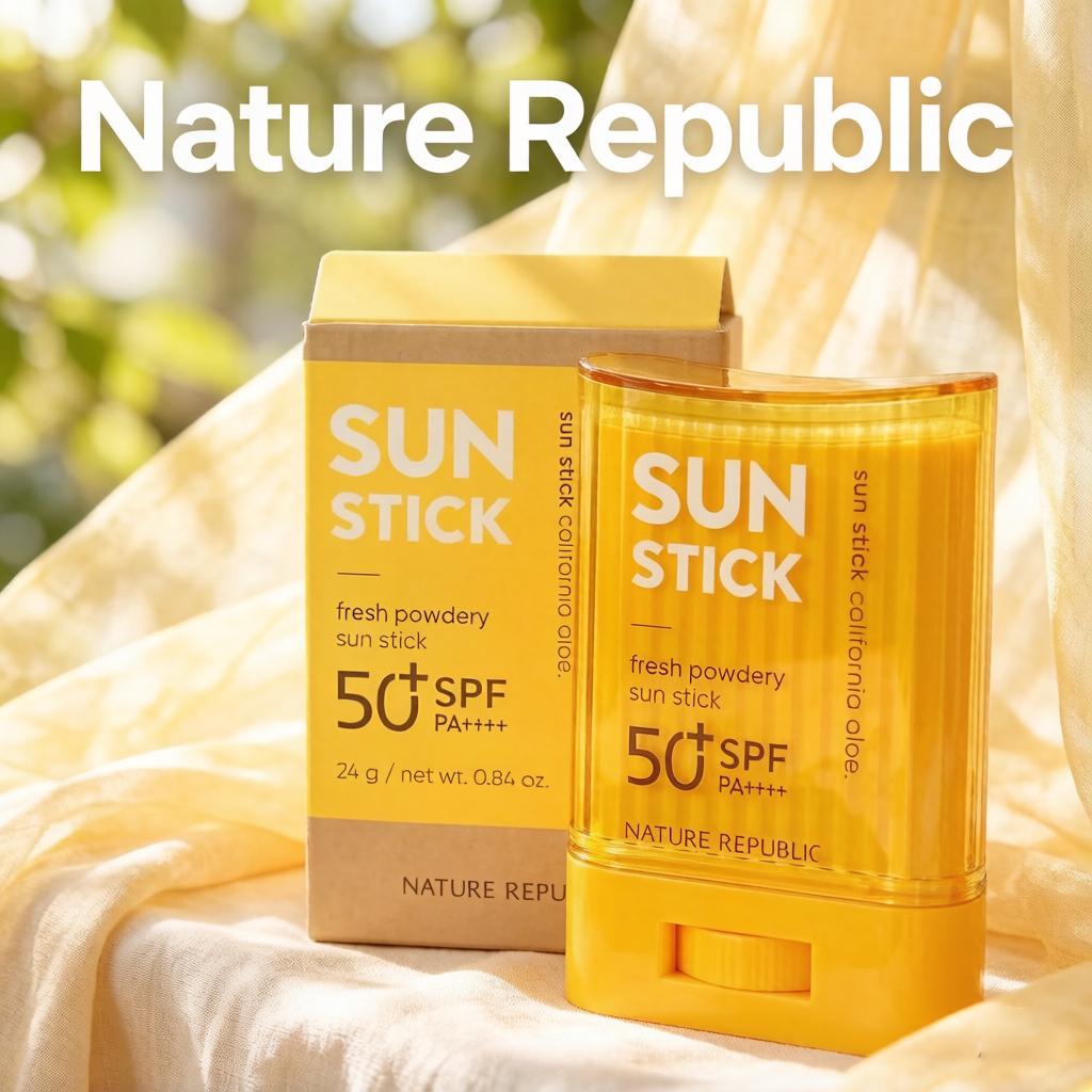 Nature Republic California Aloe Fresh Pudrowy sztyft do opalania SPF 50+ PA++++ 24g