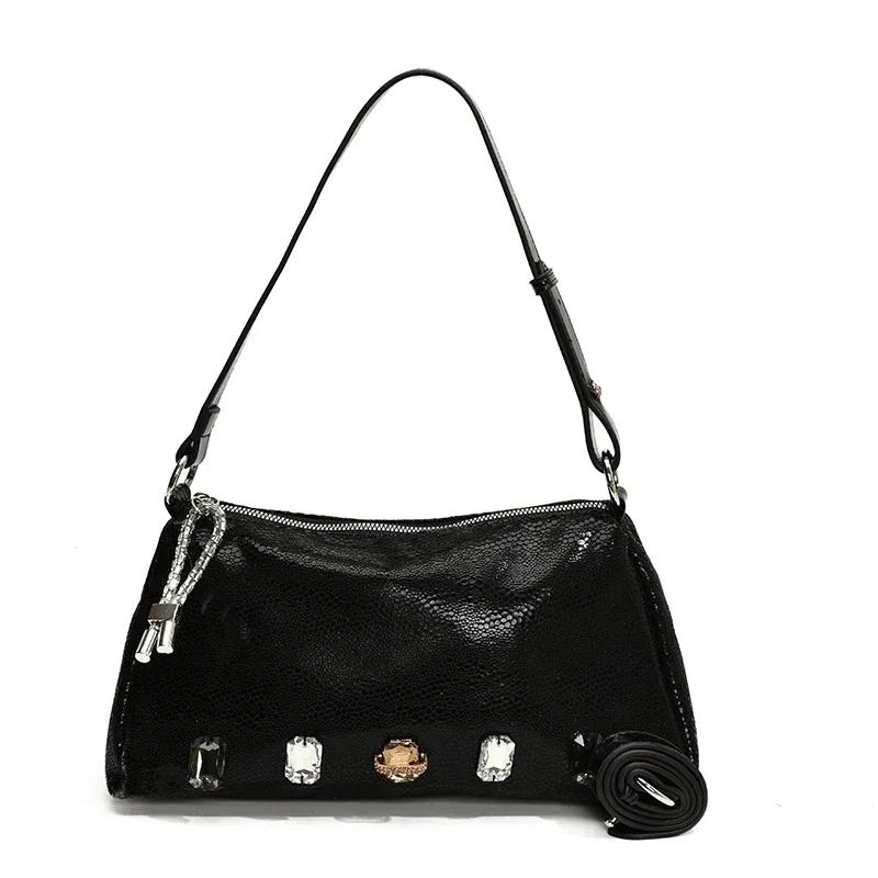 

Ретро новые женские сумки через плечо с пайетками из высококачественного прочного нейлона с мягкой молнией, модная сумка через плечо