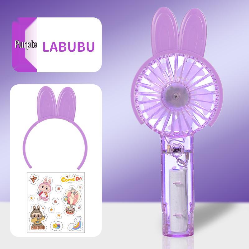 Cute Cartoon USB Rechargeable Silent Handheld Fan with Hook
