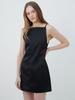 BEIRUT Stitch Satin Mini Dress (Black)
