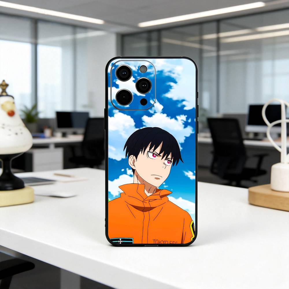 

Fire Force S-Shinra K-Kusakabe-SK Phone Case For iPhone 17,16,15,14,13,12,11 Plus,Pro Max,XS,Soft Silicone Black Cover iPhone17PRO