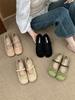 Korean version of ballet square head shallow mouth fairy with skirt shoes 2025 new autumn suede Mary Jane shoes