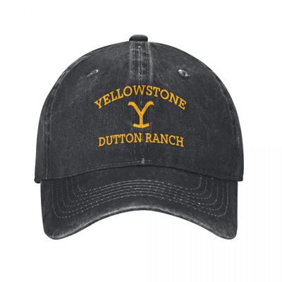 Yellowstone Dutton Ranch Logo Gewaschene Baumwoll-Baseballkappe Klassisches Design Unisex Verstellbare Mütze Für Outdoor-Stil Und Komfort