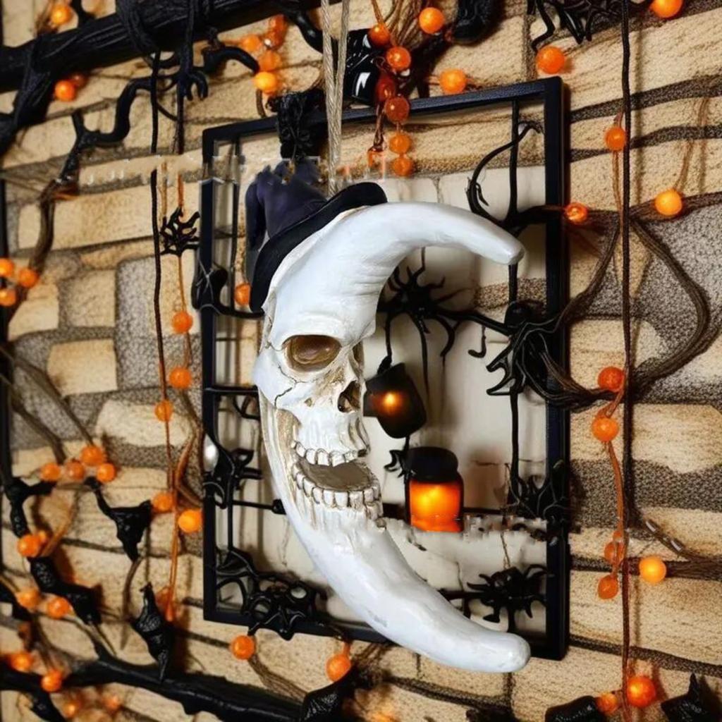 Halloween Skulls Resin Pumpkins Moon Witch Gift Personalized Ornament Home Decorations Ornaments