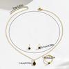 2025 Neu Wind Damen Halskette Ohrringe Set Geometrisches Wassertropfen Design Premium Ring Schlüsselbeinkette