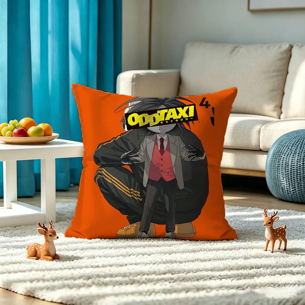 O-Odd T-Taxi Square Double-Sided printed Pillow Case Bedroom Bedside Pillow Sofa Cushion Cover