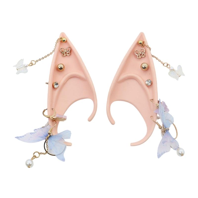 Elfie Uszy Uszy Wróżki Uszy Elfów z Motylem Obce Uszy Spiczaste Uszy na Imprezę Cosplay Uszy